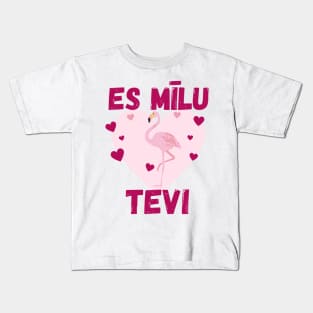 latviski latviešu valoda es mīlu tevi Kids T-Shirt